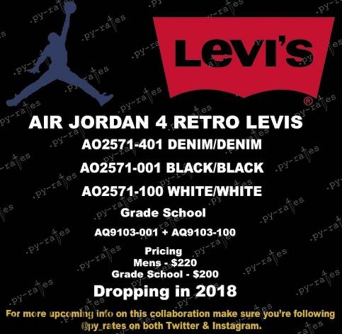 levis與air jordan 4聯(lián)名系列有哪幾款？